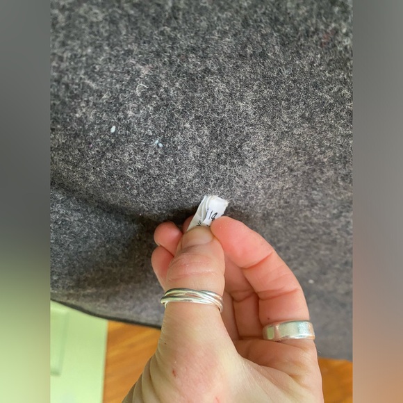 Vintage 80s A Trigere Coat trench black grey wool layered coat high collar - Picture 16 of 16